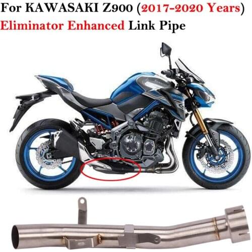Slip On Motorcycle Exhaust Pipe Modified Moto System For KAWASAKI Z900 2017-2020 Eliminator Enhanced Link Pipe With Carbon Fiber