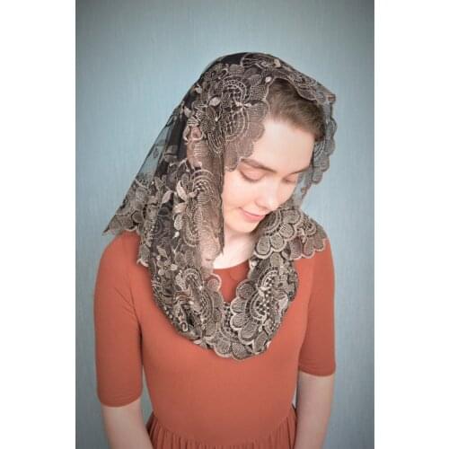 Embroidery Catholic Chapel Veil Spanish Lace Mantilla Catholic Veil