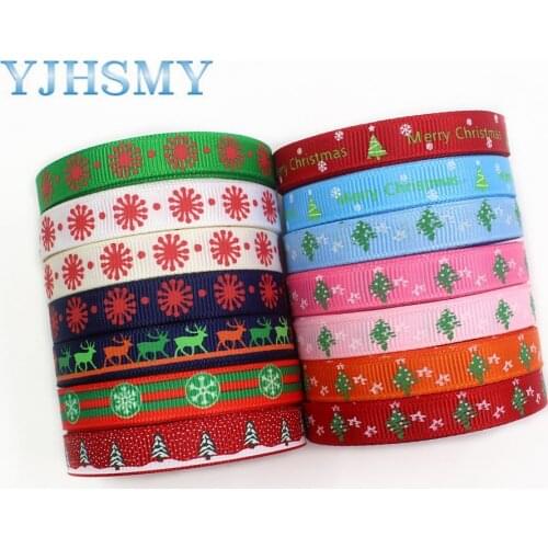 YJHSMY IMG_1084,10 mm 5 Yards Halloween Thermal transfer Printed grosgrain Ribbons,clothing Accessories DIY package Material