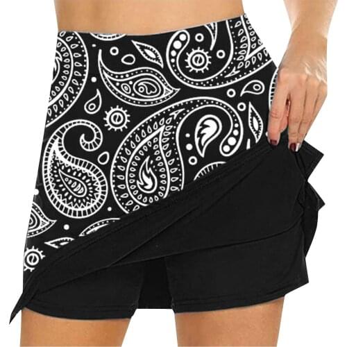 Golf Sport Tennis Skirt Women Workout Volleyball Running Skort With Pockets Breathable Athletic Fitness Print High Waist Skirts