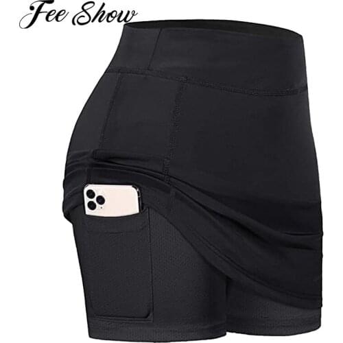 Women Tennis Skorts Clothing Casual Inner Shorts Skirt Stretchy Sports Skorts Fitness Running Yoga Outdoors Clothes Sportswear