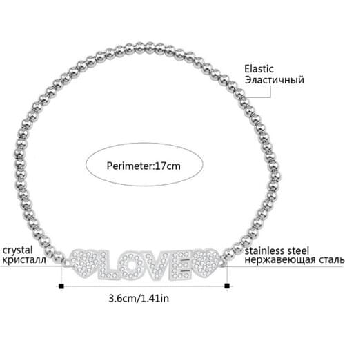 Fashion Stainless Steel Letter L-O-V-E Plated Rose Gold Bracelet For Ladies