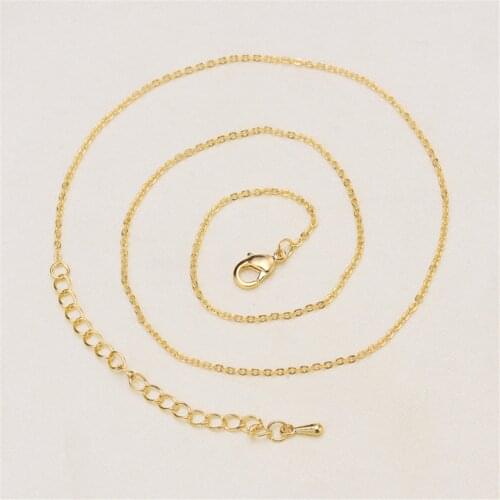 DIY pearl accessories bag gold necklace gold-plated O-chain cross chain with extension chain