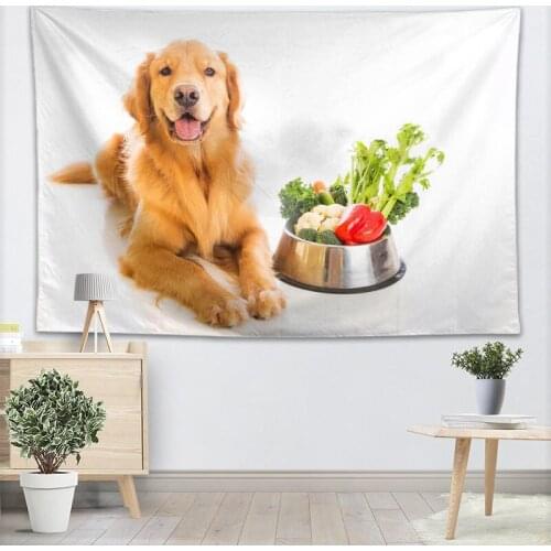 Golden Retriever Tapestry Wall Hanging Decor Home Birthday Party Decorations Fabric Tapestries Camping Tent Travel Sleeping Pad