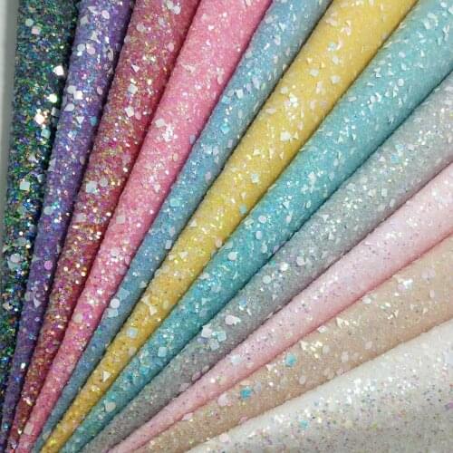 1PC 21X29CM Synthetic Letaher, Cuero Sintetico Black CHUNKY GLITTER LEATHER With Gold For Making Bows Accessories GM3083A