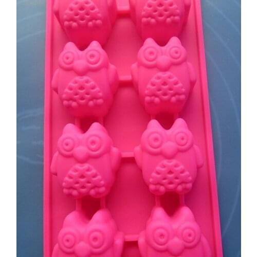 1pcs New style 10-Holes Little Owl Green Good Quality 100% Food Grade Silicone Chocolate/Ice/Jelly/Pudding DIY Mould