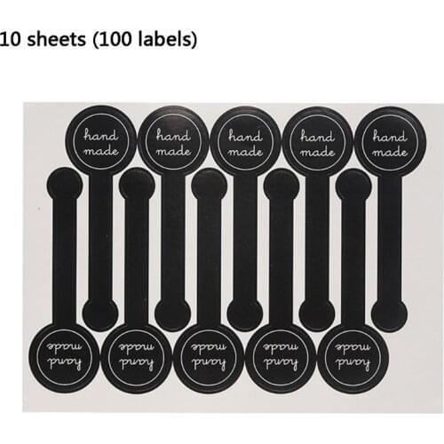 100pcs Long Style Handmade Stickers Seal Label Baking Gift Packaging Biscuit Bag R7RC
