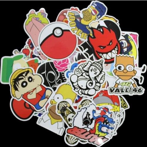 100Pcs Pvc Different Car Styling Funny Cool Sticker Bomb Waterproof Graffiti Doodle Stickers Skateboard Decal Toy Sticker