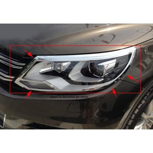 2013 14 For Volkswagen Tiguan 2013 2014 Chrome Front Head Light Lamp Headlight Cover trims