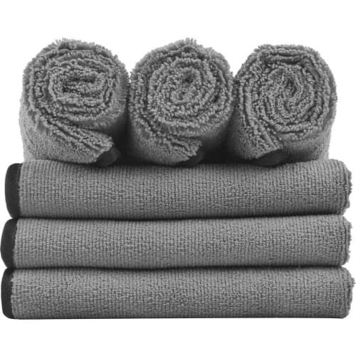 400gsm Sinland Homehold Garden Microfiber Towel Car Wash Cleaning Drying Cloth Towels Different Sides 40cmx40cm 6 Piece Blue