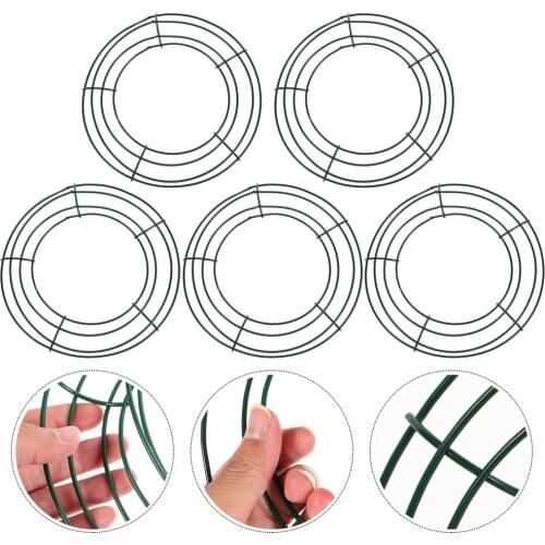5Pcs Iron Wreath Frame Round Wire Wreath Making Ring DIY Macrame Floral Crafts