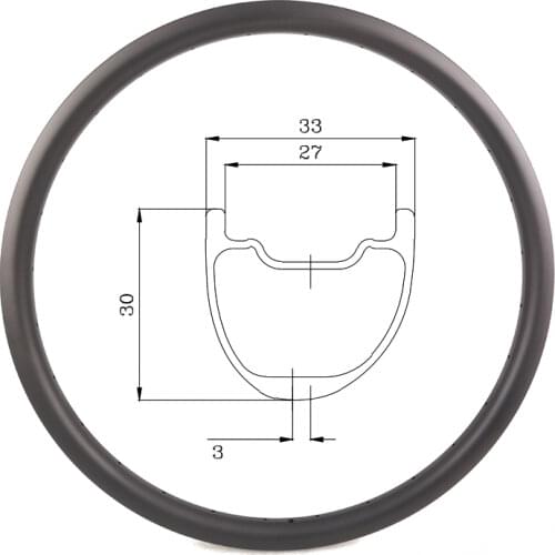 Asymmetrical 29er 27.5er T800 Carbon rim 33mm x 30mm Mountain Bike wheel MTB XC Tubeless circle 24h 28h 32h 36h UD matt shiny