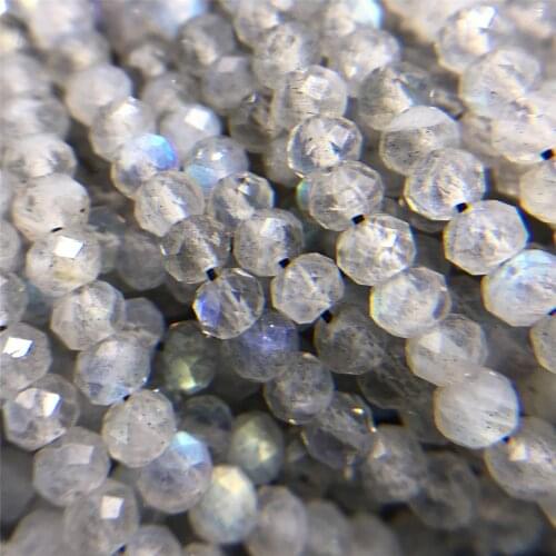 Small Natural Top Labradorite Beads Real Rondelle 2*3mm Faceted Stone Beads For Jewelry Making Necklace Bracelet DIY Accessories