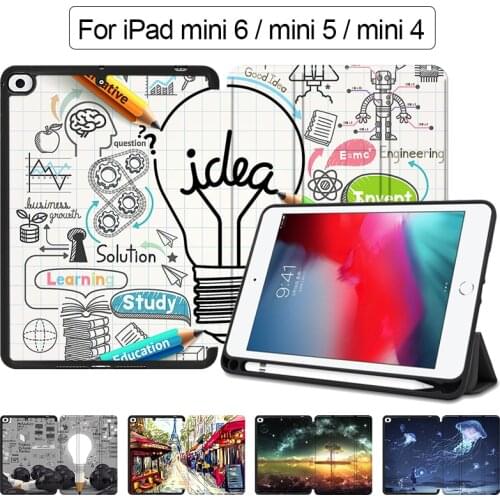 MTT 2019 Tablet Case For iPad Mini 5 Mini 4 7.9'' Slim Soft TPU BacK PU Leather Flip Stand Smart Cover funda With Pencil Holder