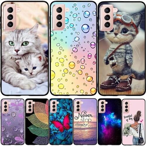 For Samsung Galaxy S21 Plus Ultra S21plus S21ultra G990F G996B G998B Case TPU Silicone Cats For Samsung S21 Plus Ultra Cover
