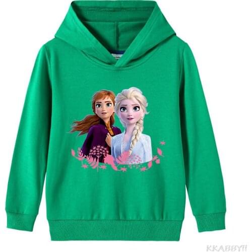 Disney Frozen Cotton Sweatshirt Long Sleeve T-shirt Autumn Cartoon Kid Clothes Tops Baby Girl Childrens Hoodies