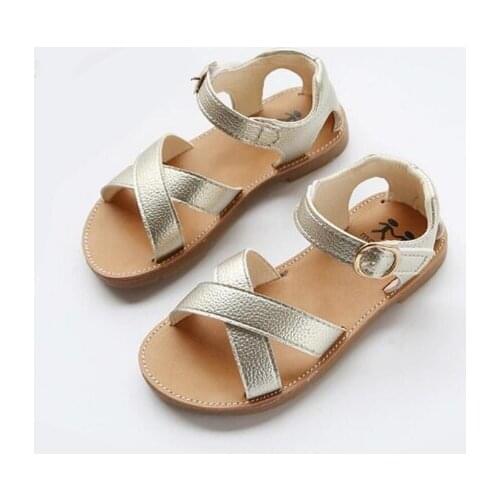 New PU Leather Girls Shoes kids Summer Baby Girls Sandals Shoes Skidproof Toddlers Infant Children Kids Shoes Black Gold White