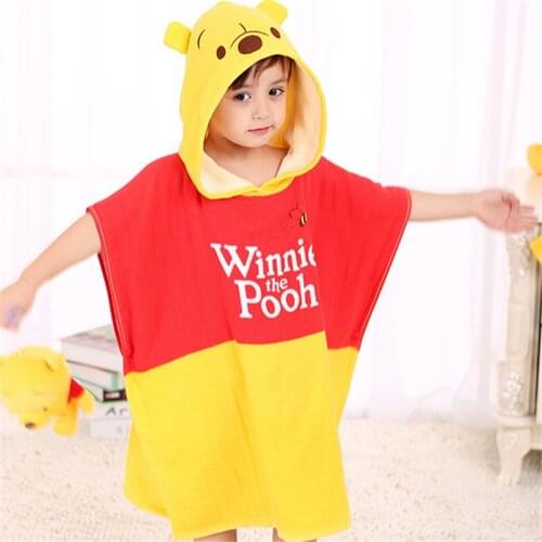 Disney Mickey Mouse Minnie Children Bath Towel Cotton Hooded Cloak Baby Kids Boy Girl Cartoon Swimming Beach Towel Toddler Robe