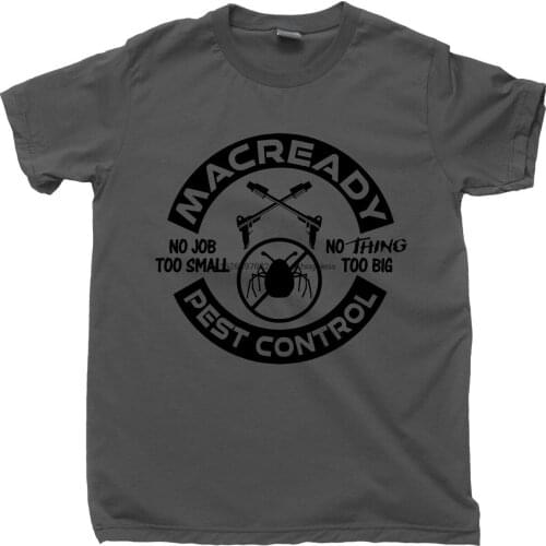 The Thing T Shirt RJ MacReady Pest Control Kurt Russel Movies DVD Blu Ray Tee