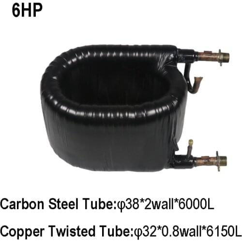 6HP High Efficient Outer and Inner Copper Pipe Heat Exchanger Heat Pump Condenser Coaxial Coil