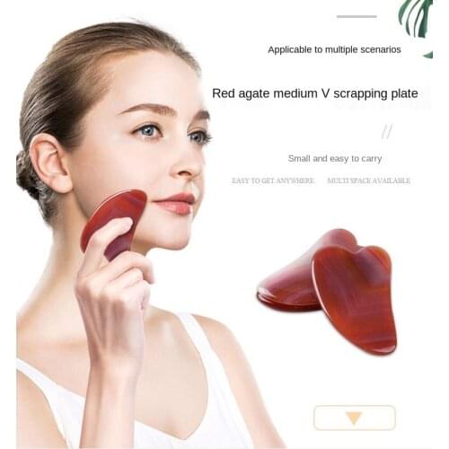Red Agate Guasha Slimming Beauty V shape Face Care Women Health SPA Acupuncture Scraper Massager China Traditional Tools