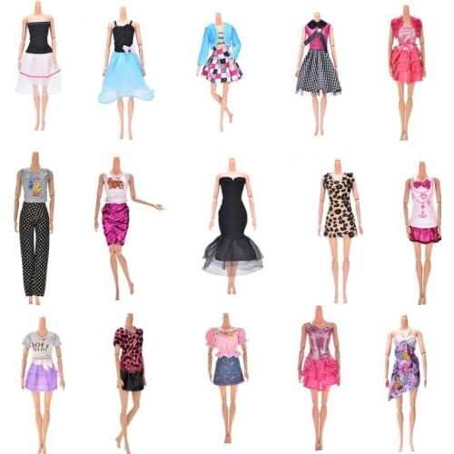 Colorful Elegant Handmade party life Dress For Doll Floral Doll Dress Clothes Clothing Multi styles Dolls Accessories