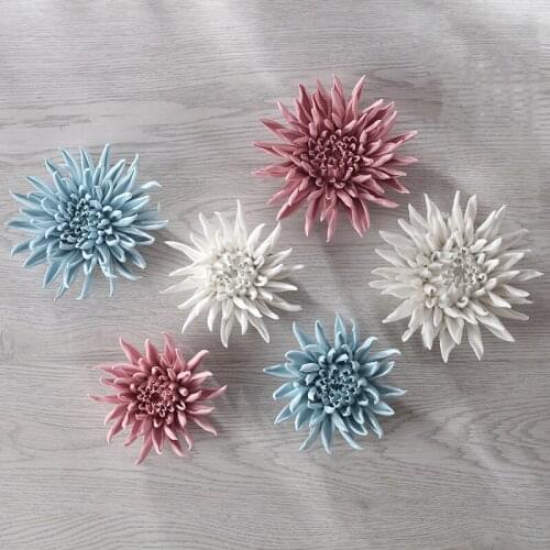 Nordic style Creative ceramics home decoration living room Background wall Wall decoration chrysanthemum Wedding decoration