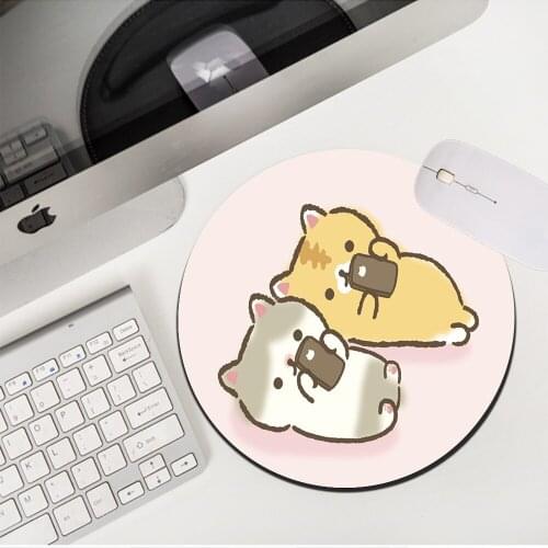 MRGLZY Drop Shipping Kawaii Kitty Small Mouse Pad Genshin Impact Pink MousePads Desk Mat Non-slip Rubber PC Gaming Accessories