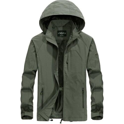 Mens Waterproof Breathable Jacket Spring Autumn Thin Casual Overcoat Army Tactical Windbreaker Outdoor Jacket Coat Plus Size 5XL
