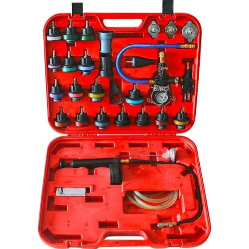 Full car series 28 pcs set Aluminum alloy Car water tank leak detector Antifreeze Coolant Replacement tool set