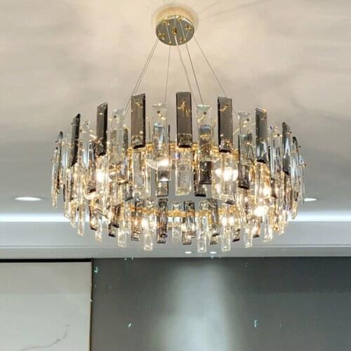 New Luxury Modern Chandelier Living room Home Decoration Hanging Lamp Rectangle Kitchen Lights Round Dining Room Indoor Lighting