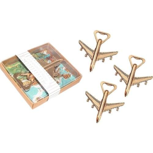 New Pack of 12 Airplane Bottle Opener Gift Box Air Plane Travel Beer Bottle Opener Party Favor Wedding Birthday Decorations