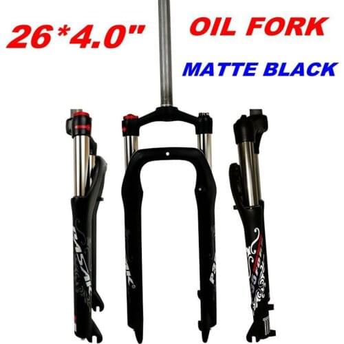 PASAK 26 inch snow bike front fork ATV shock absorber oil spring locked aluminum alloy wide tire 4.0 off-road bicycle