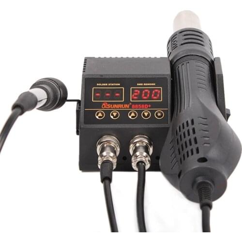 8858D+ 2 in 1 760W Soldering Station LCD Digital Display Welding Rework Station