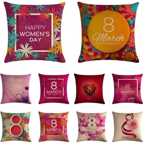 Happy Women Day Gift Pillow Case Love Cushion Cover Romantic Wedding Party Decoration Happy Birthday Gifts Women ZY1149