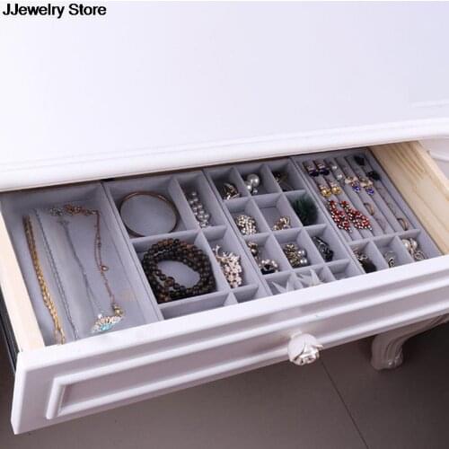 Fashion Portable Velvet Jewelry Ring Jewelry Display Organizer Box Tray Holder Earring Jewelry Storage Case Showcase