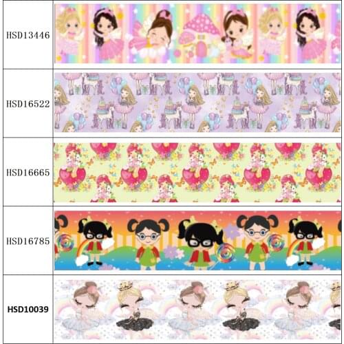 22MM 25MM 38MM 50MM 75mm Printed Pattern on Grosgrain Ribbon for diy ribbon