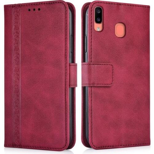 Luxury Flip Wallet Leather Case for Samsung Galaxy A20 A205 A205F SM-A205F Magnetic Book Protect phone back Cover