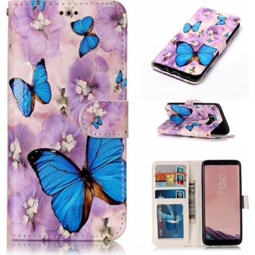 Go2linK Luxury Retro Leather Butterfly Wallet Phone Bags Case For Samsung S7 S6 Edge S8Plus Soft Brand Cover Purse