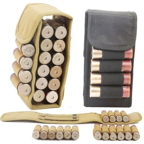 Molle Tactical Molle 16 Round 12GA 12 Gauge Ammo Shells Shotgun Reload Magazine Pouches Ammo Bags Hunting Gun Accessory