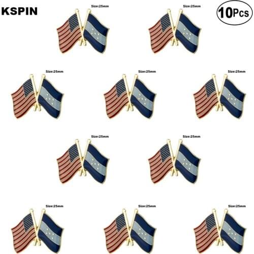 U.S.A.& Honduras Lapel Pin Flag badge Brooch Pins Badges 10Pcs a Lot