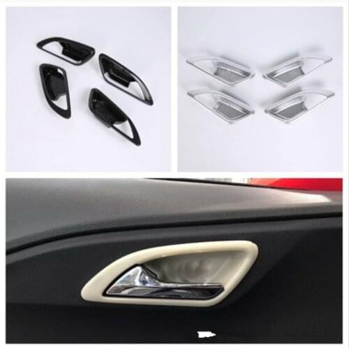 Carbon Fiber Style ABS Car Inner Door Handle Bowl Frame Cover Trim Fit For Hyundai ix35 2018-2020