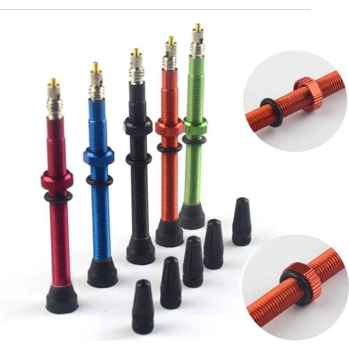 Bicycle 1Pair 40/60/80mm Aluminum Presta Valve for Road Tubeless Bike Rim Alloy Or Brass Stem Brass Core W/ Cap & Tool