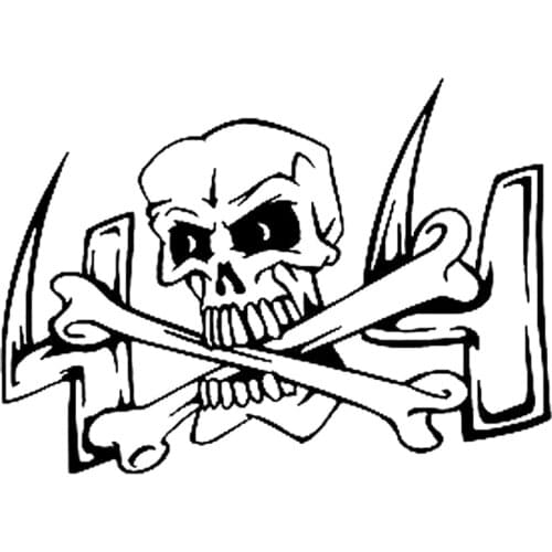 14.2cm*10.2cm 4X4 SKULL Vinyl Decals Motorcycle Car Sticker Car-styling Black/Silver S6-3585