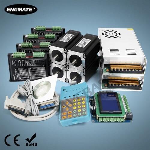 SAVEBASE 4Axis Professional CNC Kit Stepper Driver Controller Nema23 Hybrid Stepper Motor 36V 10A PSU For DIY Router/Mill/Plasma