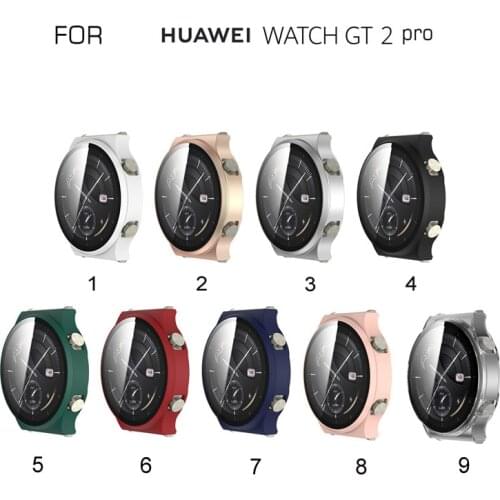 50pcs Tempered Glass +Watch Case for Huawei GT2 Pro Plating Case Frame Protector Screen Protector Protective Case for GT2 Pro