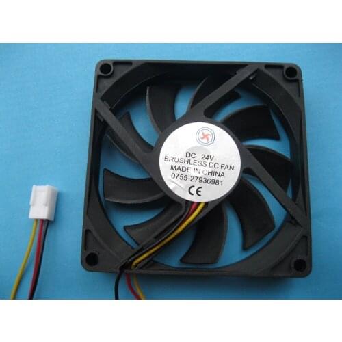 8 Pcs Brushless DC Cooling Fan 24V 8015S 9 Blades 80x80x15mm 3pin Sleeve-bearing