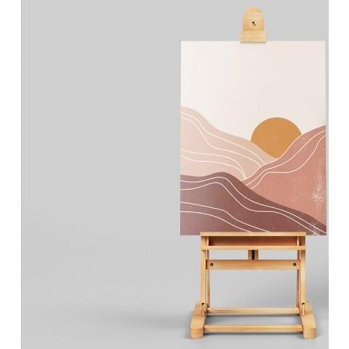 Abstract Sun Art Print | Neutral Wall Art | Warm Color Palette | Minimalist Poster Print | Landscape Wall Art | Mountains pogra