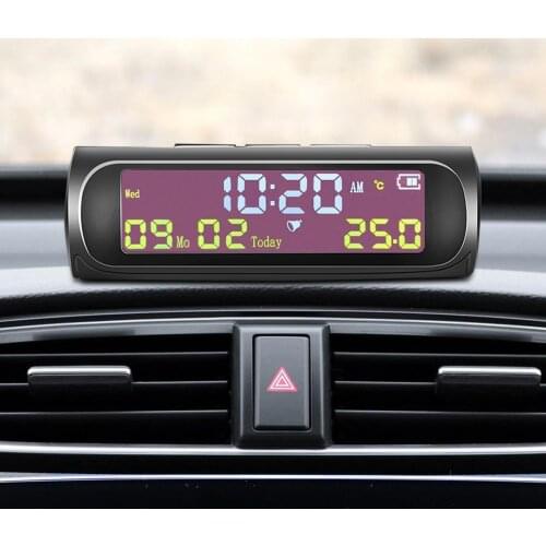 Look Solar Car Digital Clock Auto Accessories AN01 AN02 TPMS with LCD Display for Unique Parts Portable Car Ornaments