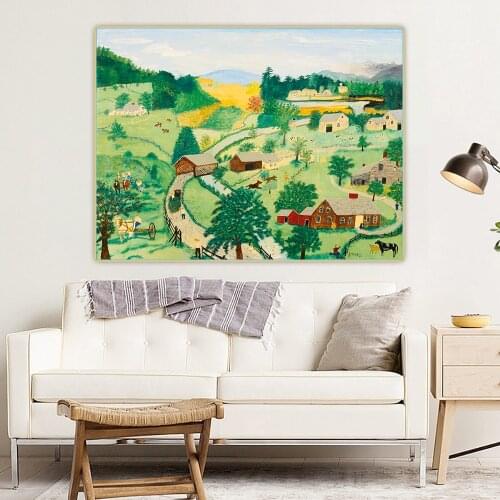 Citon Grandma Moses Anna Mary Robertson《The Last Load,1953》Canvas Oil Painting Artwork Poster Picture Wall Decor Home Decoration